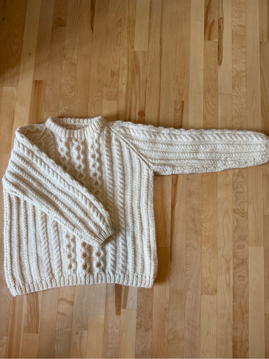 Handmade Sweaters - Classic Fisherman Cable-Knit Cream Sweater - Women's Pullover